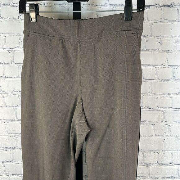✨ Athleta Brooklyn Plaid Ankle Pants w/ Black Stripe Size 2 - Picture 2 of 5